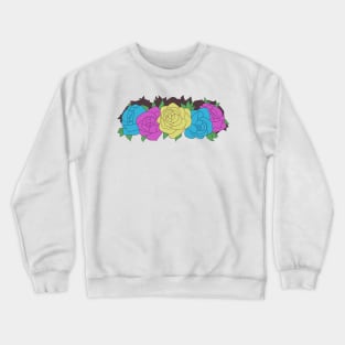 Pansexual Pride Flower Crown Crewneck Sweatshirt